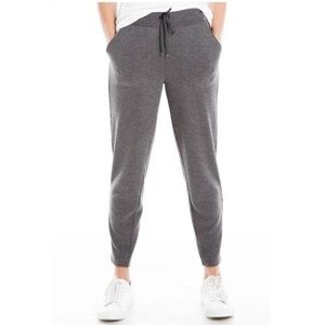Max Studio Rib Knit Slouch Pull On Pants Charcoal Loungewear Sweatpants NWT Gray